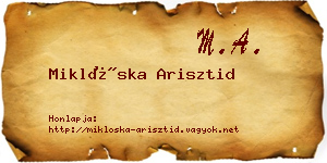 Miklóska Arisztid névjegykártya